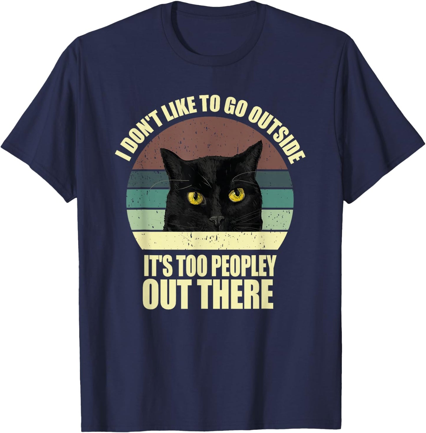 Anti-Social But Cat-Friendly – Funny Introvert Design T-Shirt - T-Shirt | Navy