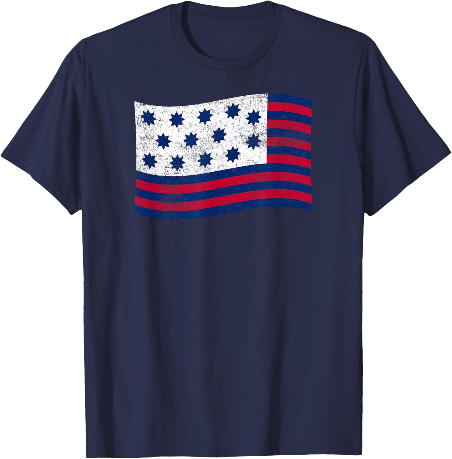 Guilford Courthouse Flag – American History Patriotic T-Shirt - T-Shirt | Navy