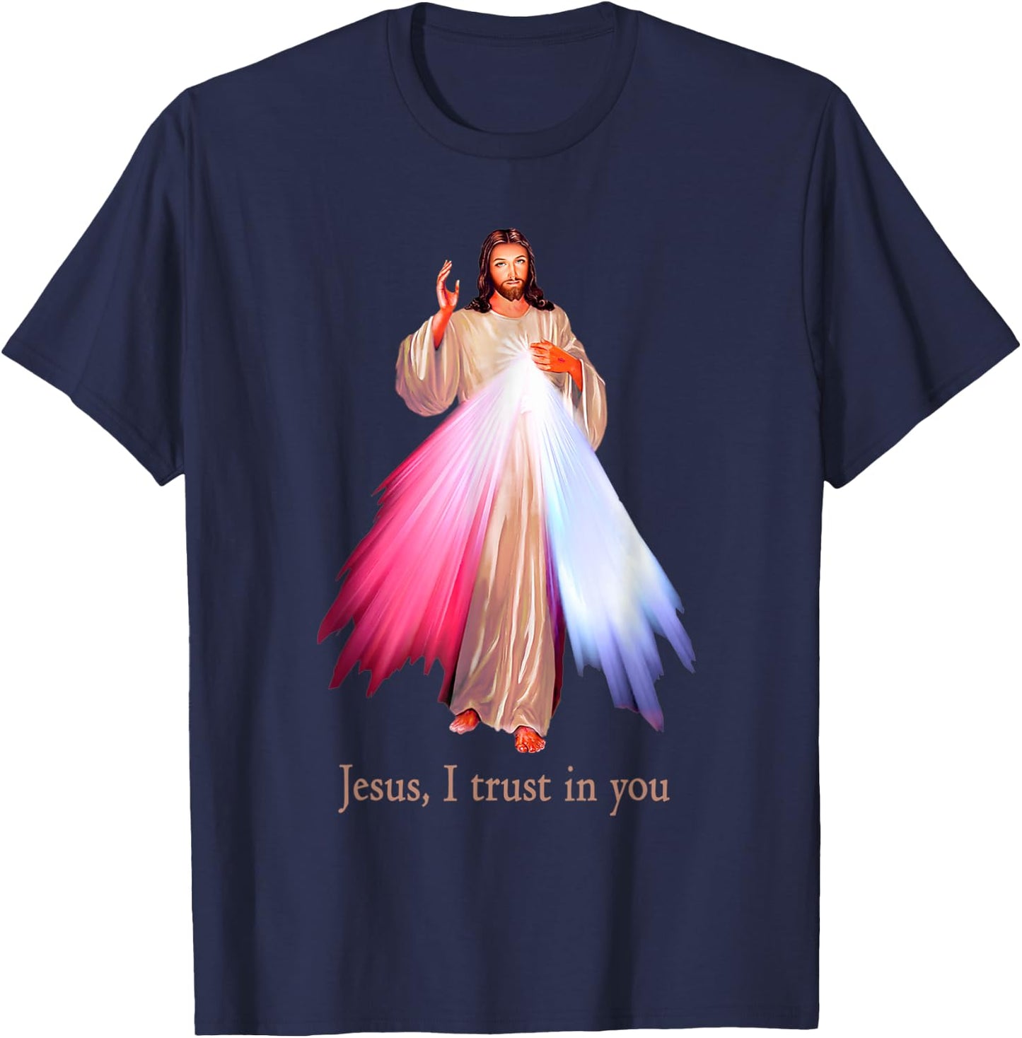 Divine Mercy Jesus I trust in You T-Shirt - T-Shirt | Navy