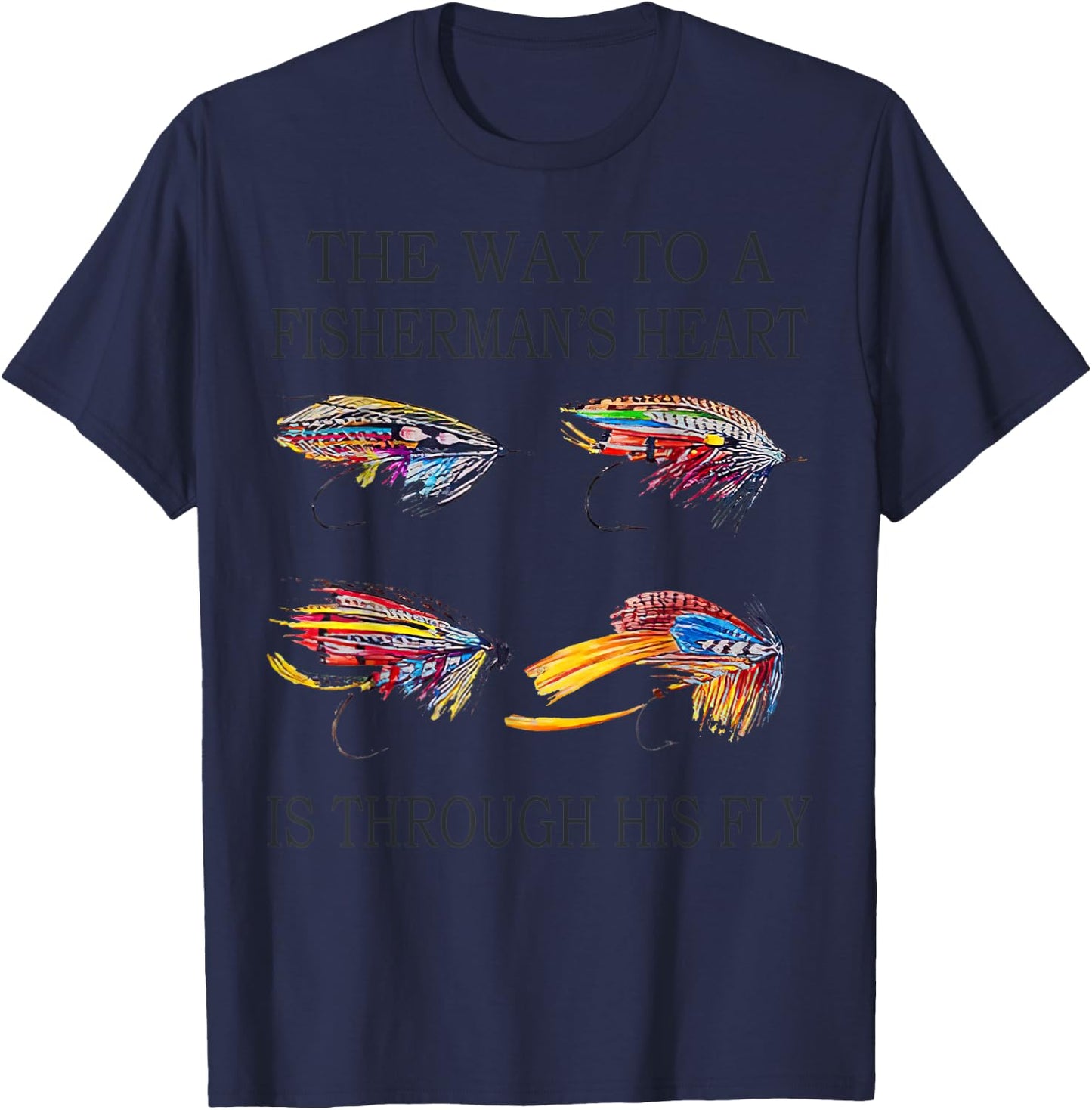 The Way To A Man's Heart Is Through His Fly Vintage T-Shirt - T-Shirt | Navy