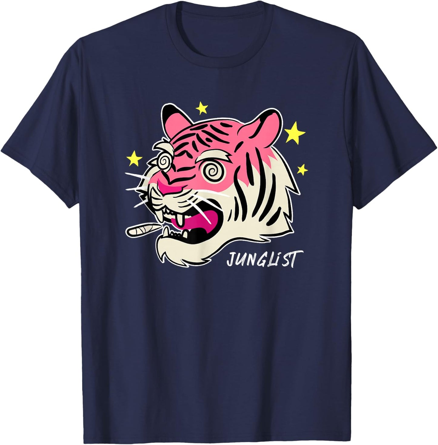 174 BPM DnB Music Junglist Tiger EDM Drum And Bass T-Shirt - T-Shirt | Navy