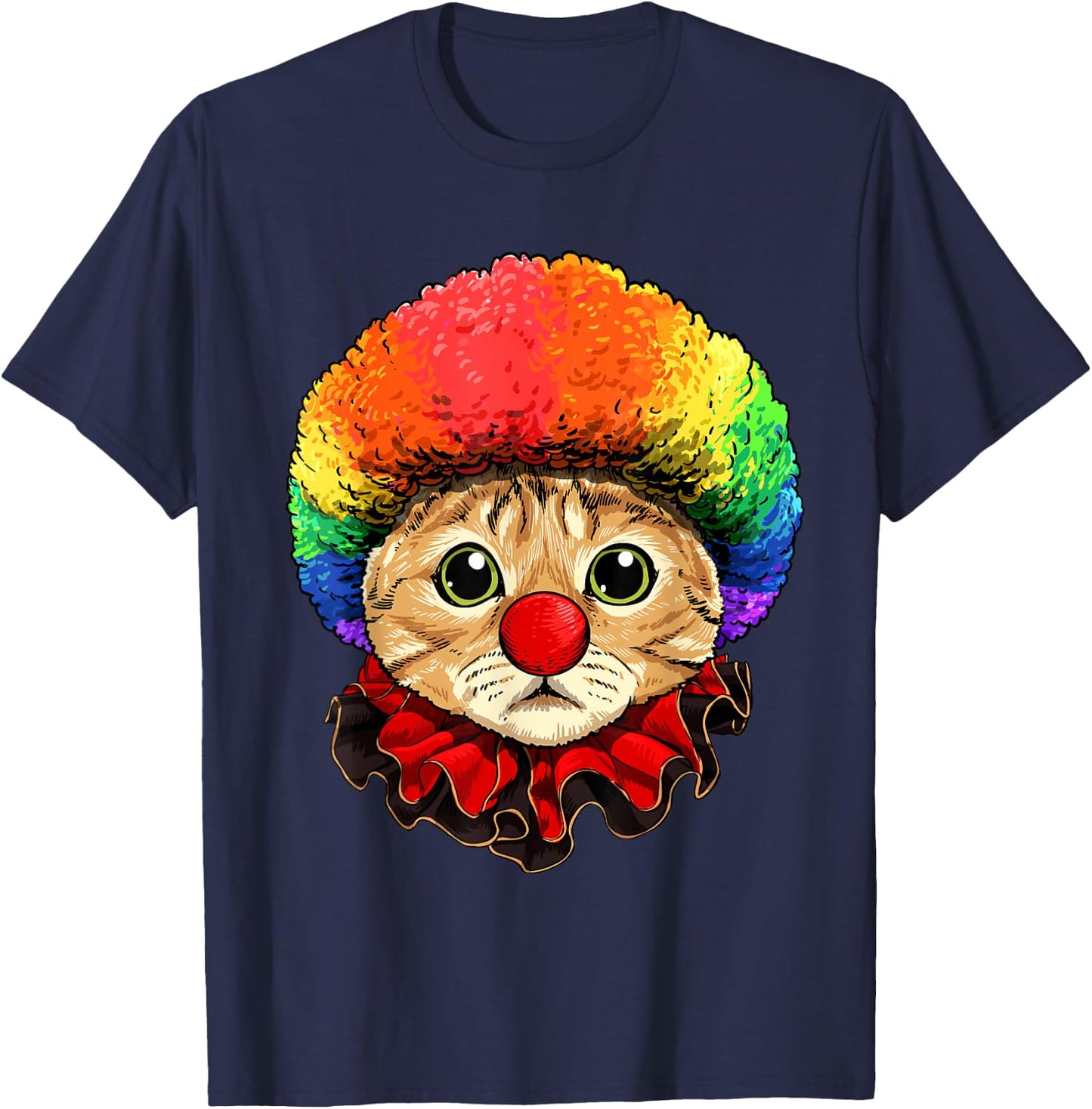 Cat Clown Feline Cat Kitten Circus T-Shirt - T-Shirt | Navy