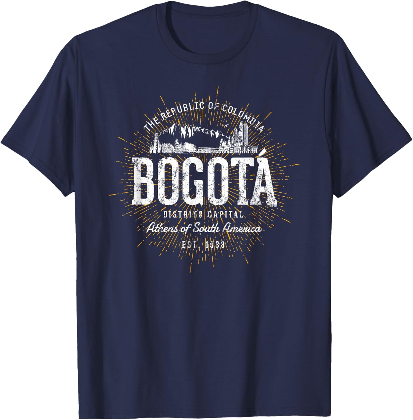 Colombia Vintage Style Retro Bogotá T-Shirt - T-Shirt | Navy