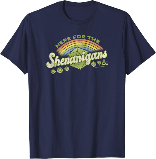 Dungeons & Dragons Here For The Shenanigans St. Patrick's T-Shirt - T-Shirt | Navy