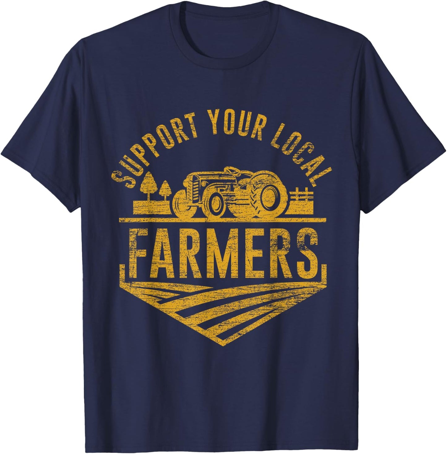 Support Your Local Farmers T-Shirt - T-Shirt | Navy