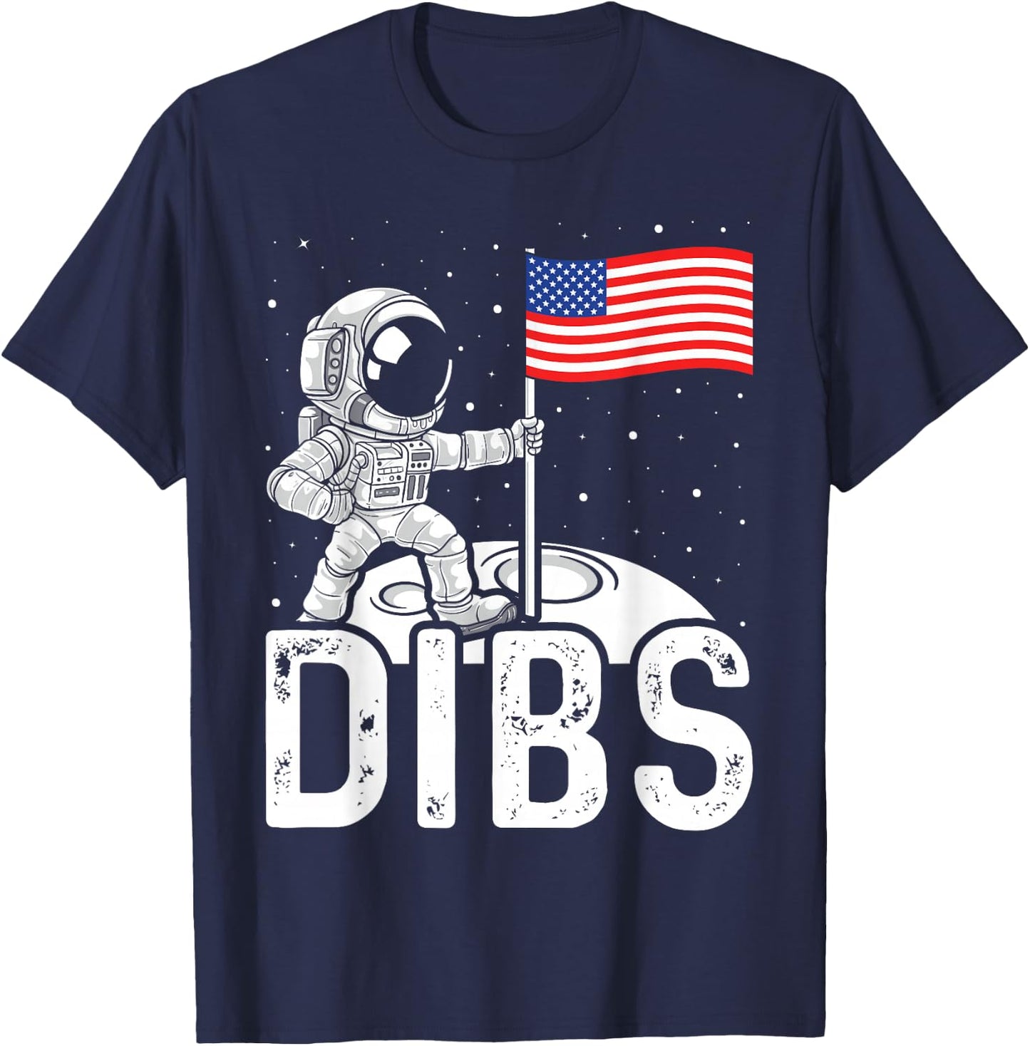 Space Astronaut 4th Of July Men Women Dibs Moon T-Shirt - T-Shirt | Navy