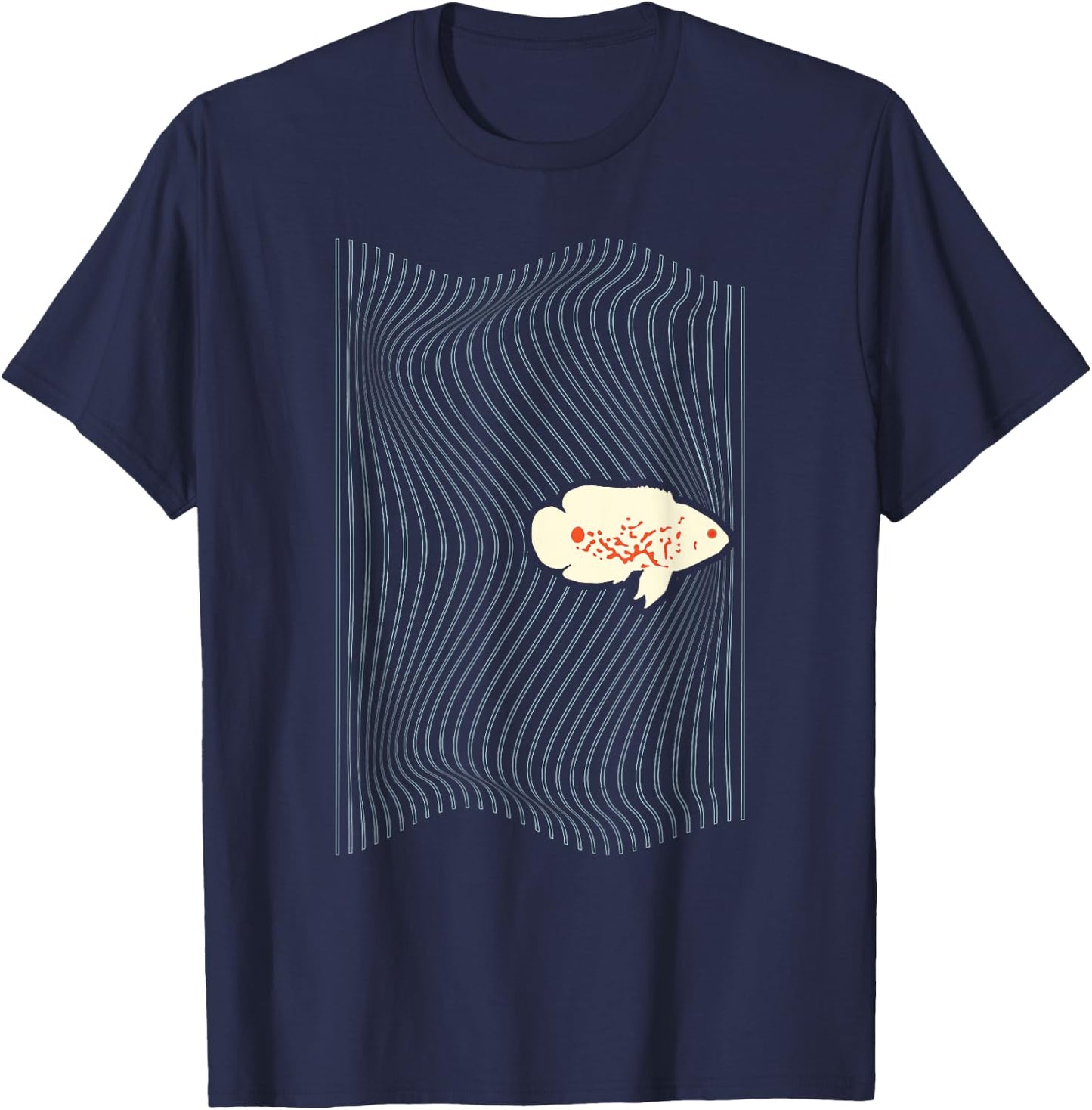 Albino Oscar Fish Shirt American cichlid for Aquarium Geeks T-Shirt - T-Shirt | Navy