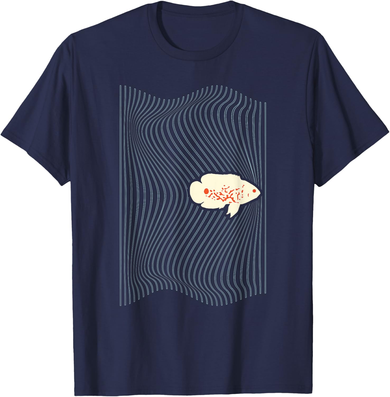 Albino Oscar Fish Shirt American cichlid for Aquarium Geeks T-Shirt - T-Shirt | Navy