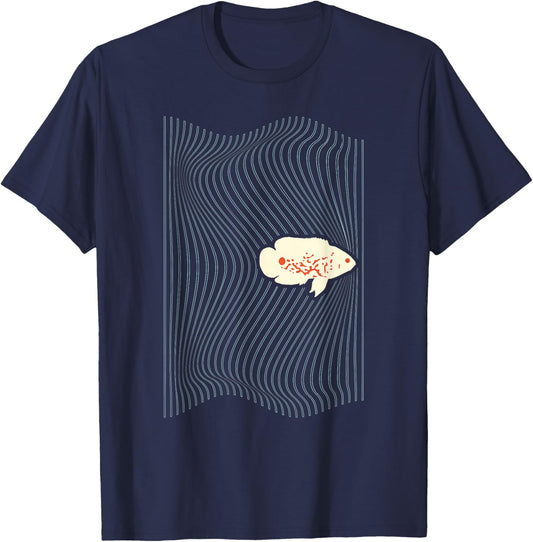 Albino Oscar Fish Shirt American cichlid for Aquarium Geeks T-Shirt - T-Shirt | Navy