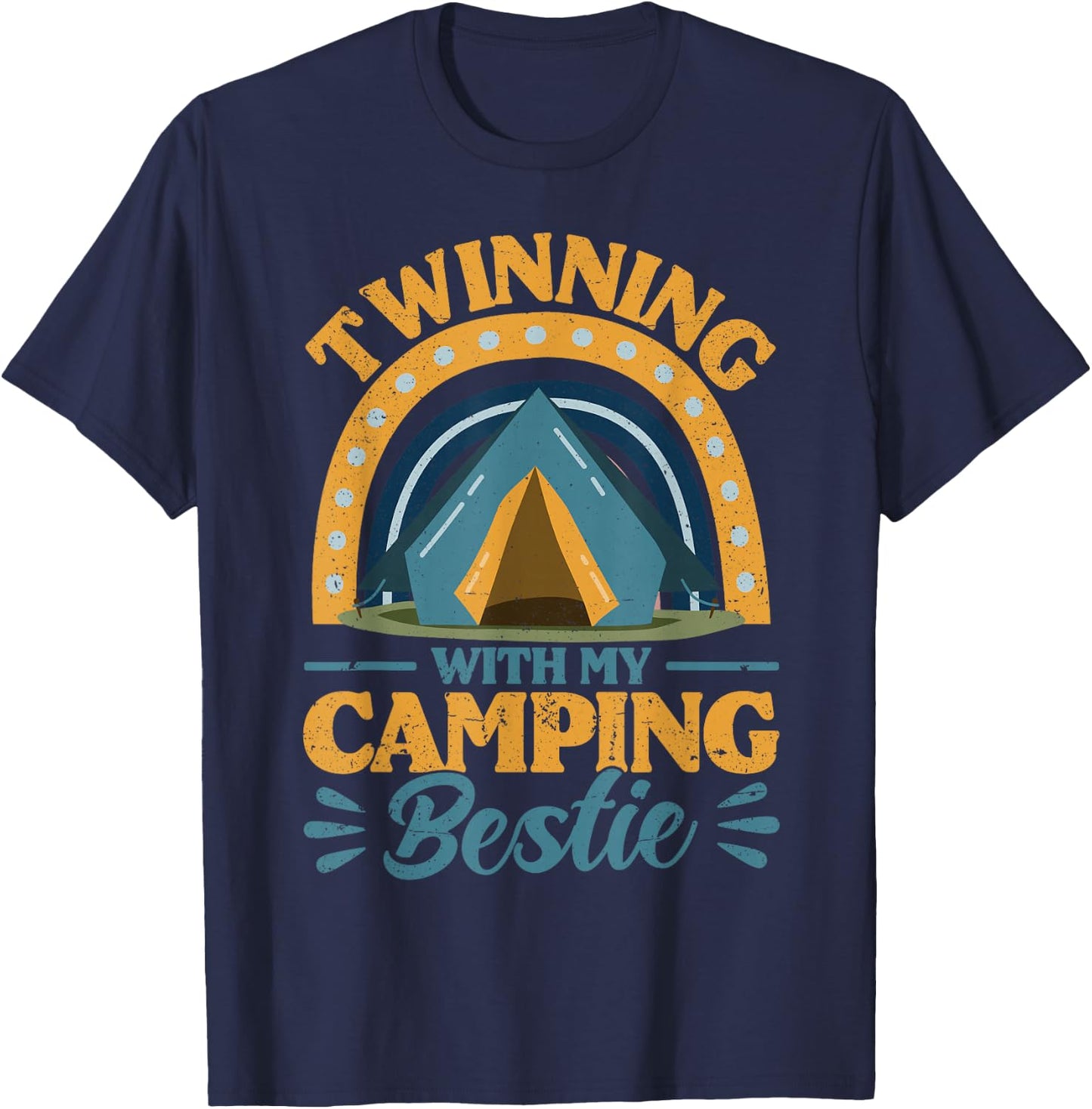 Friends Twinning With My Camping Bestie Spirit Week Girls T-Shirt - T-Shirt | Navy