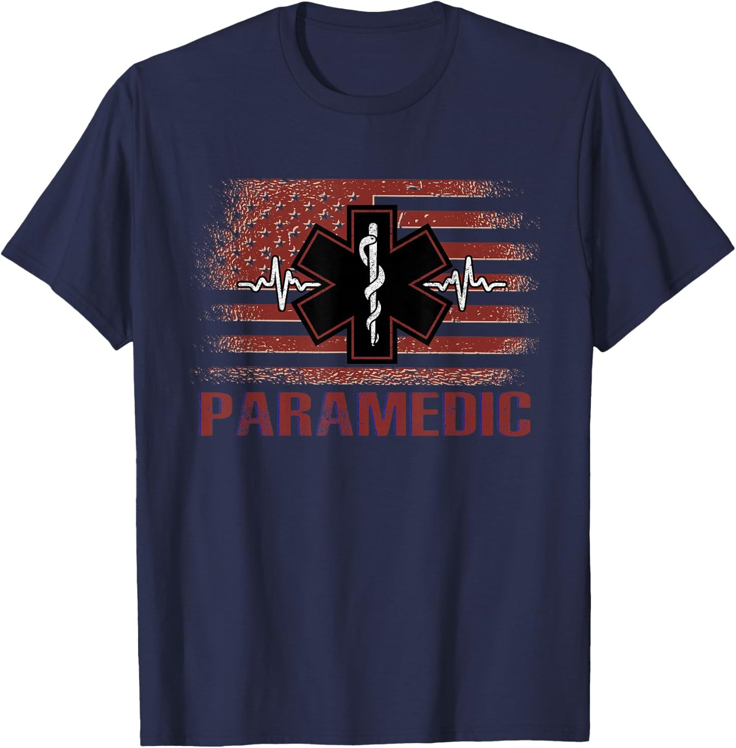 American Flag - Paramedic T-Shirt - T-Shirt | Navy