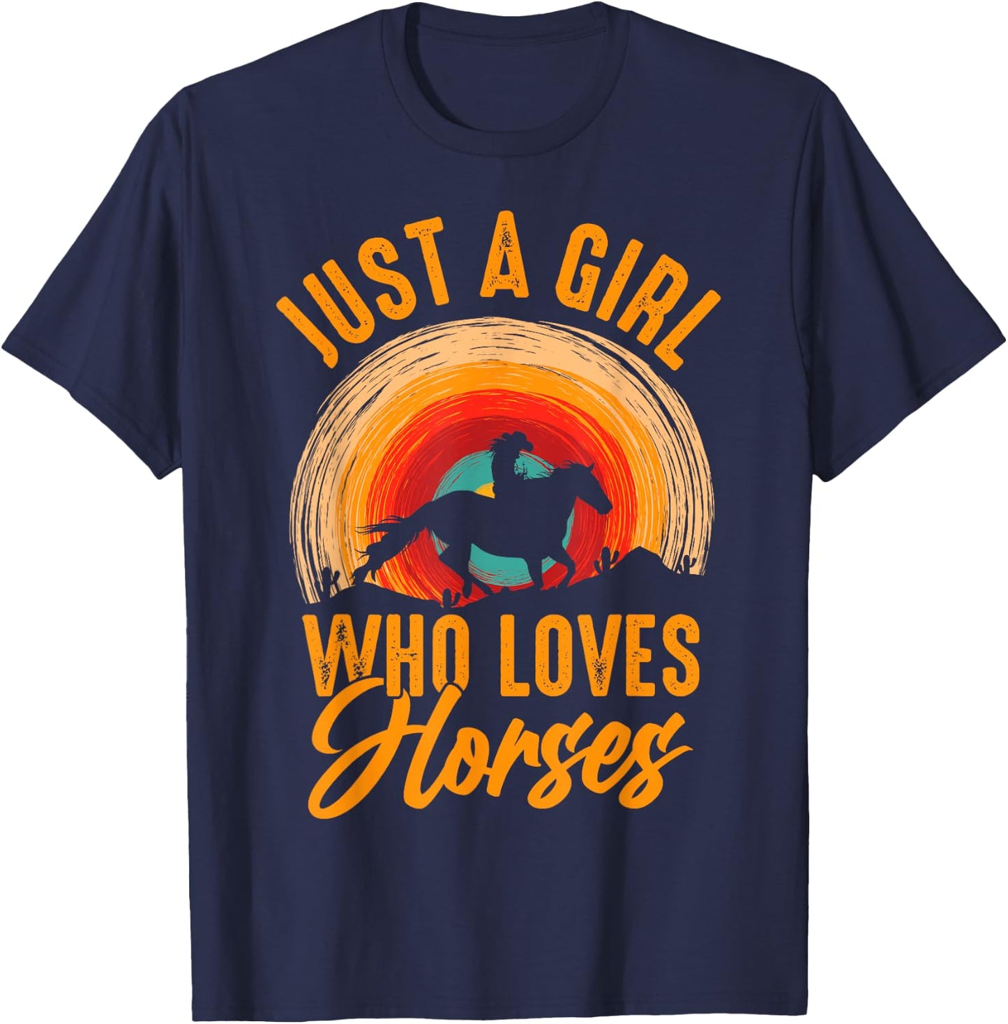 Just A Girl Who Loves Horses T-Shirt - T-Shirt | Navy