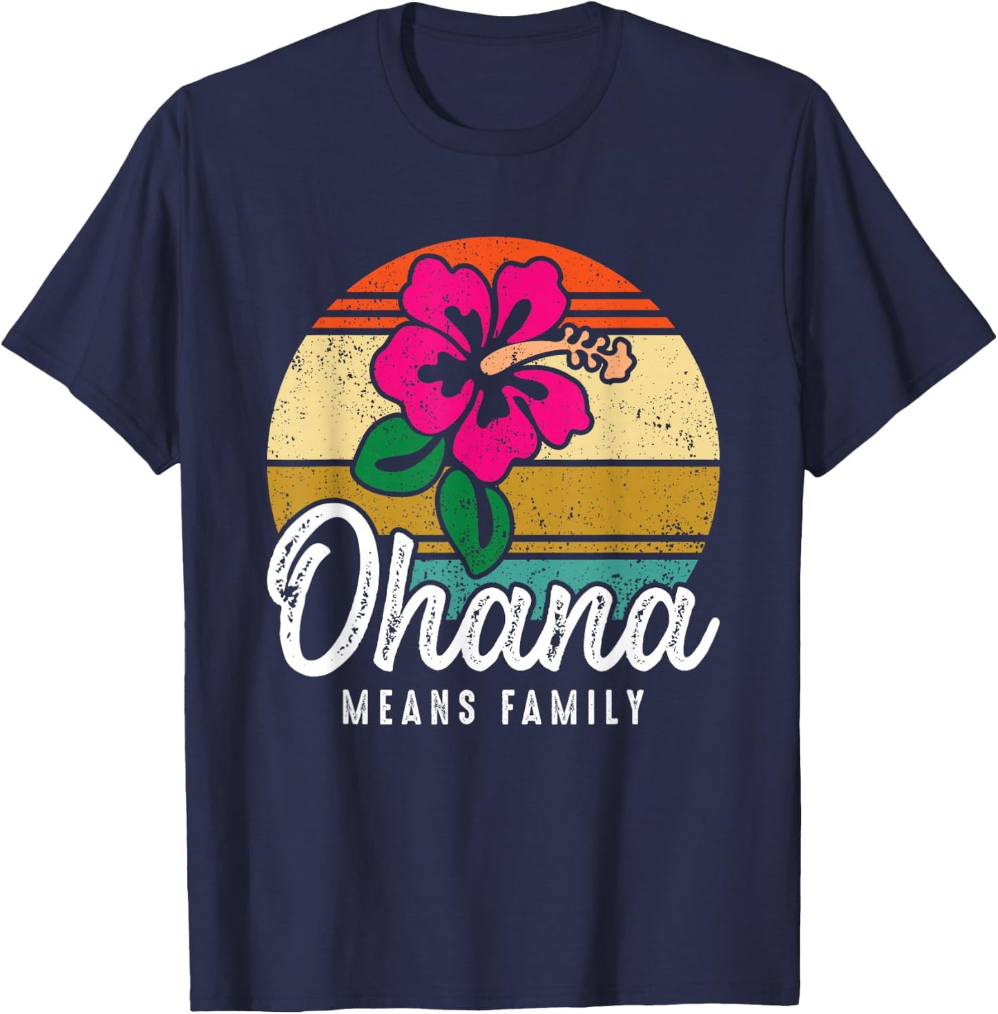 Hawaiian Ohana Means Family Hawaii Vacation Souvenir Gift T-Shirt - T-Shirt | Navy