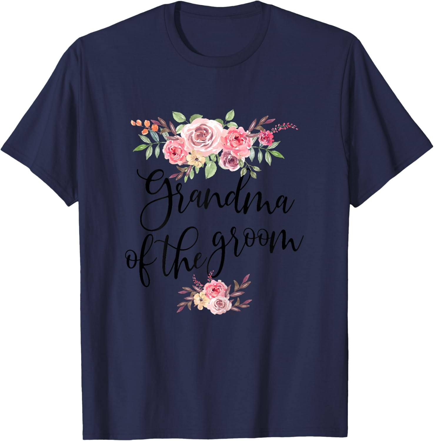 Grandma of The Groom Wedding Bridal Party T-Shirt - T-Shirt | Navy