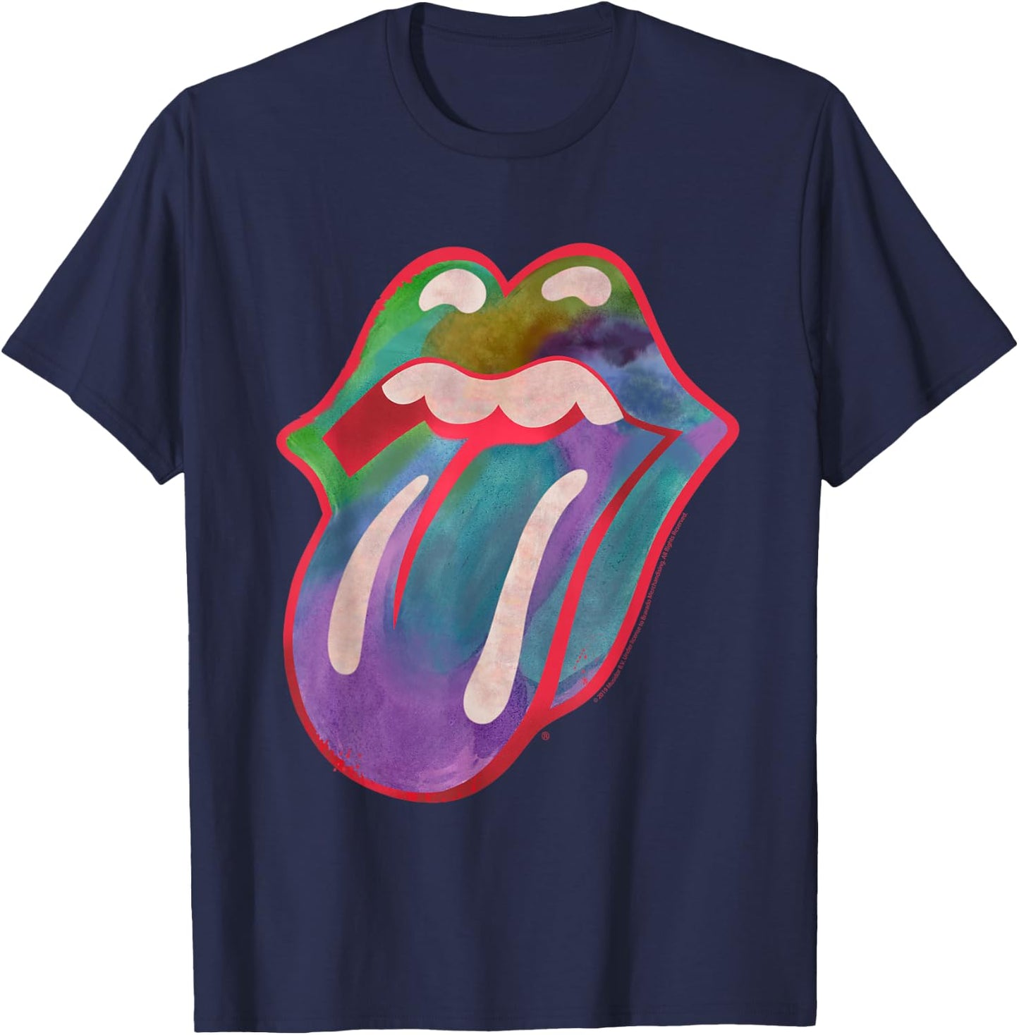 Rolling Stones Official Colour Tongue T-Shirt - T-Shirt | Navy