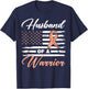 Husband Of A Warrior USA Flag Endometrial Cancer Awareness Kids Men T-Shirt - T-Shirt | Navy