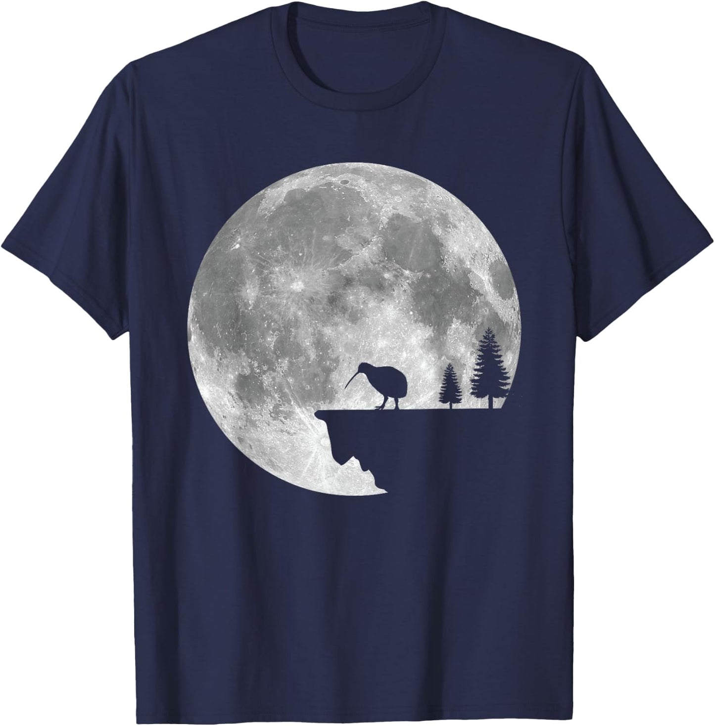 Great Kiwi Bird Moon Design Nature Kiwis T-Shirt - T-Shirt | Navy