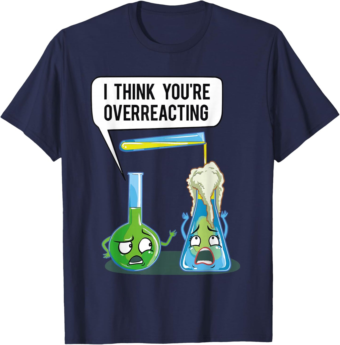 Overreacting -Adults Funny , Black, Small, Short Sleeve T-Shirt - T-Shirt | Navy