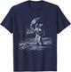Astronaut on Moon - Iconic Space Exploration Art for Science T-Shirt - T-Shirt | Navy