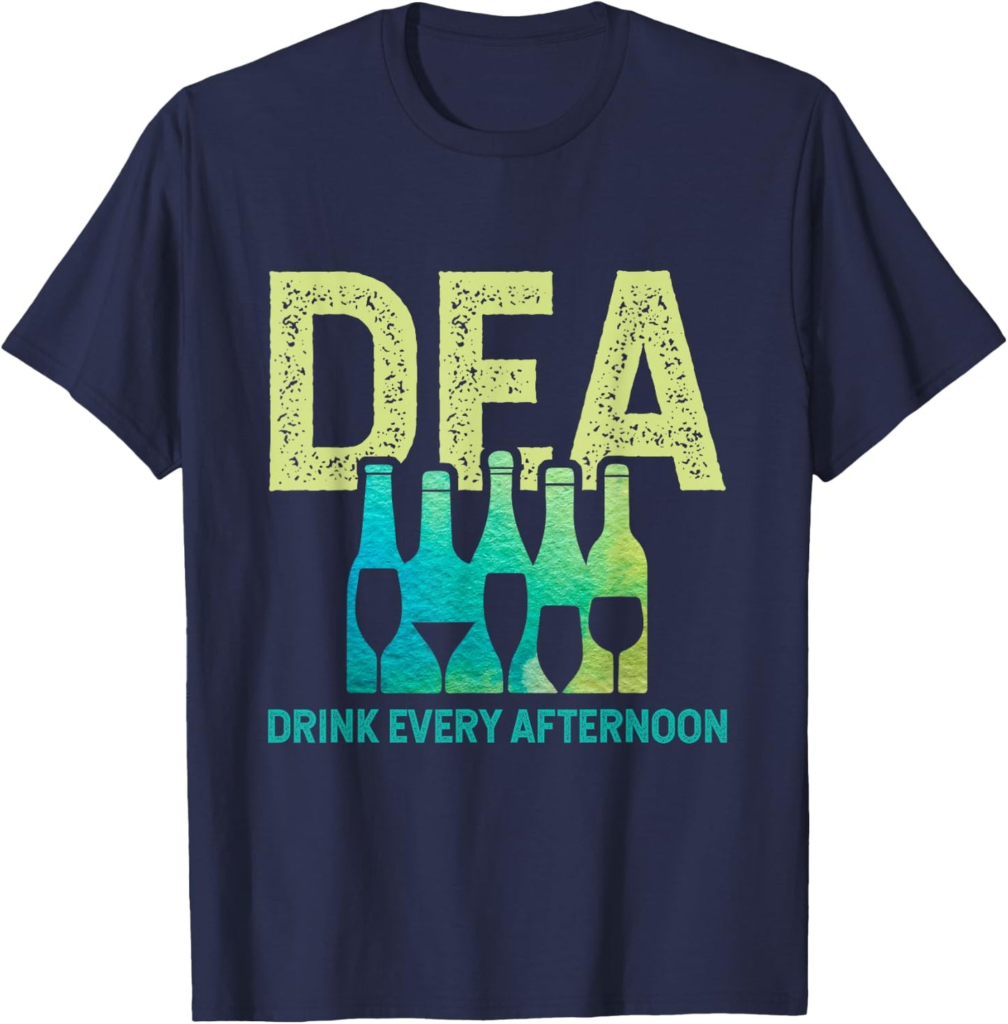 Drink Every Afternoon Alcohol Cocktail Drinking Party Pun T-Shirt - T-Shirt | Navy