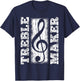 Treble Maker - Funny Distressed Treble Clef Graphic T-Shirt - T-Shirt | Navy