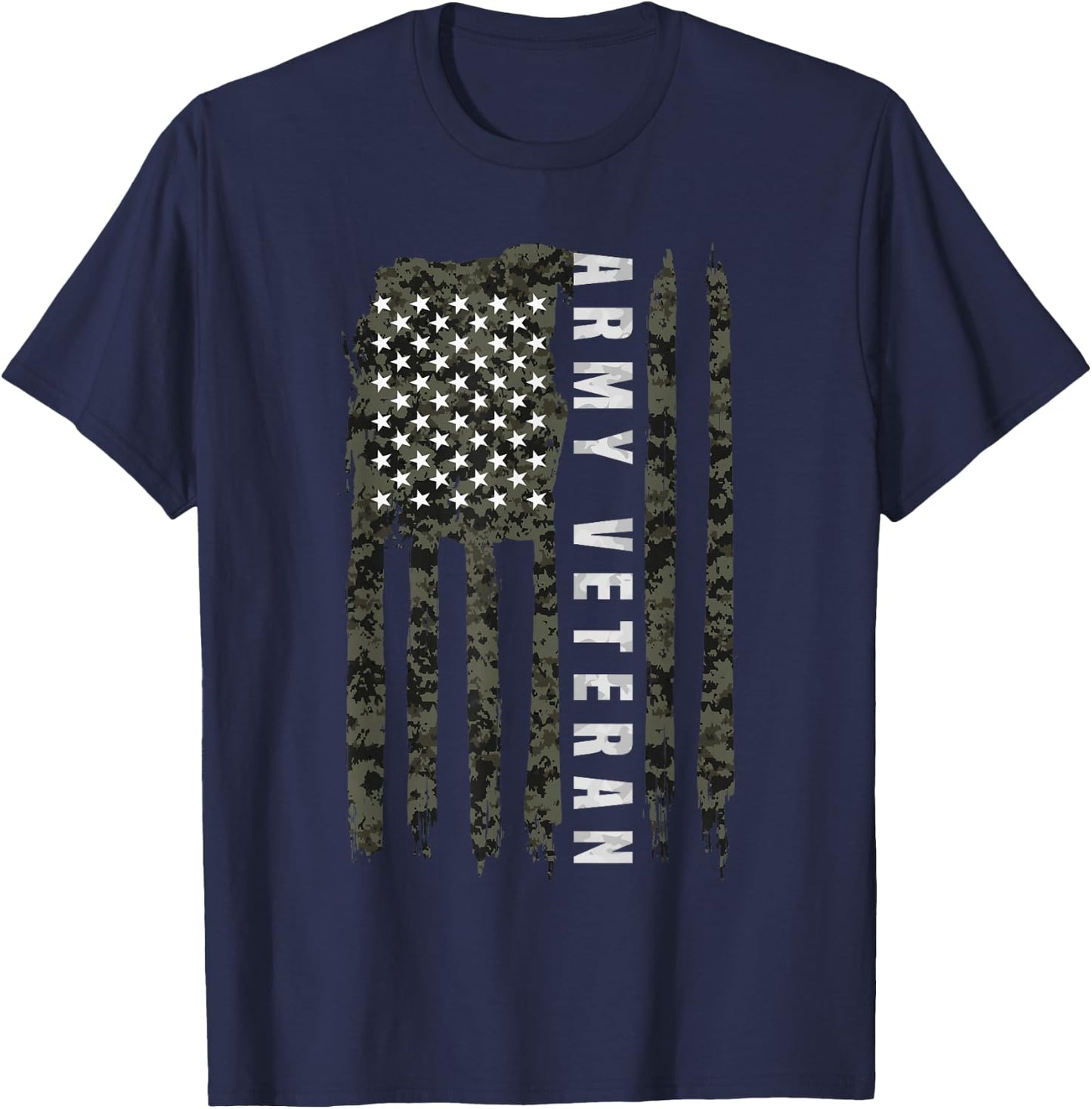 American Flag Patriotic Army Veteran T-Shirt - T-Shirt | Navy
