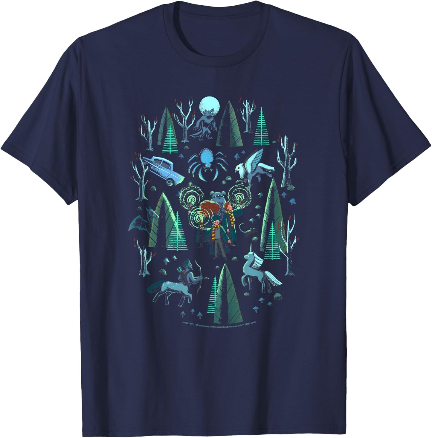 Harry Potter Group Trapped in The Forbidden Forest Small T-Shirt - T-Shirt | Navy