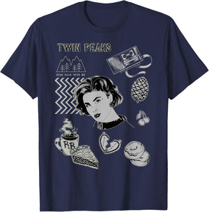 Twin Peaks Symbolism Patch Graphic T-Shirt - T-Shirt | Navy