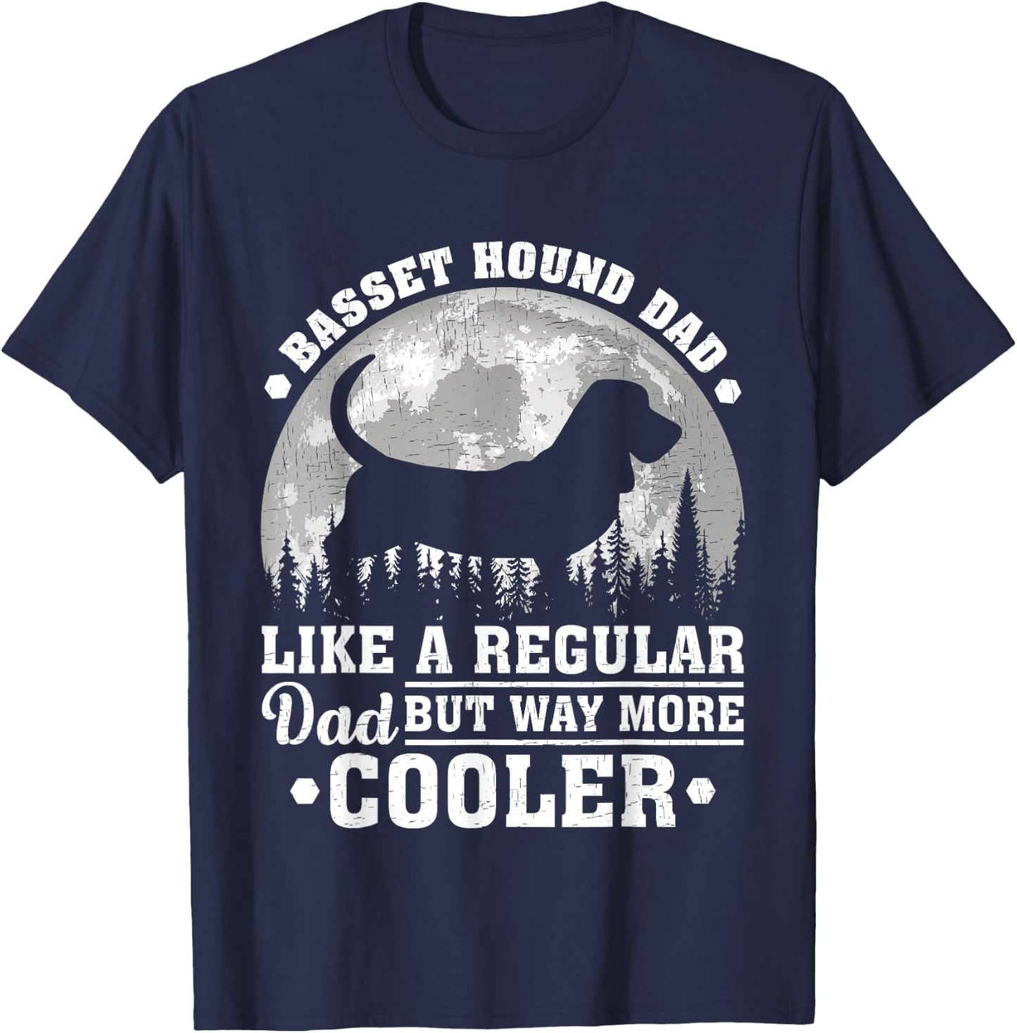 Basset Hound Dad Like A Regular Dad Funny Dog Father's Day Men T-Shirt - T-Shirt | Navy