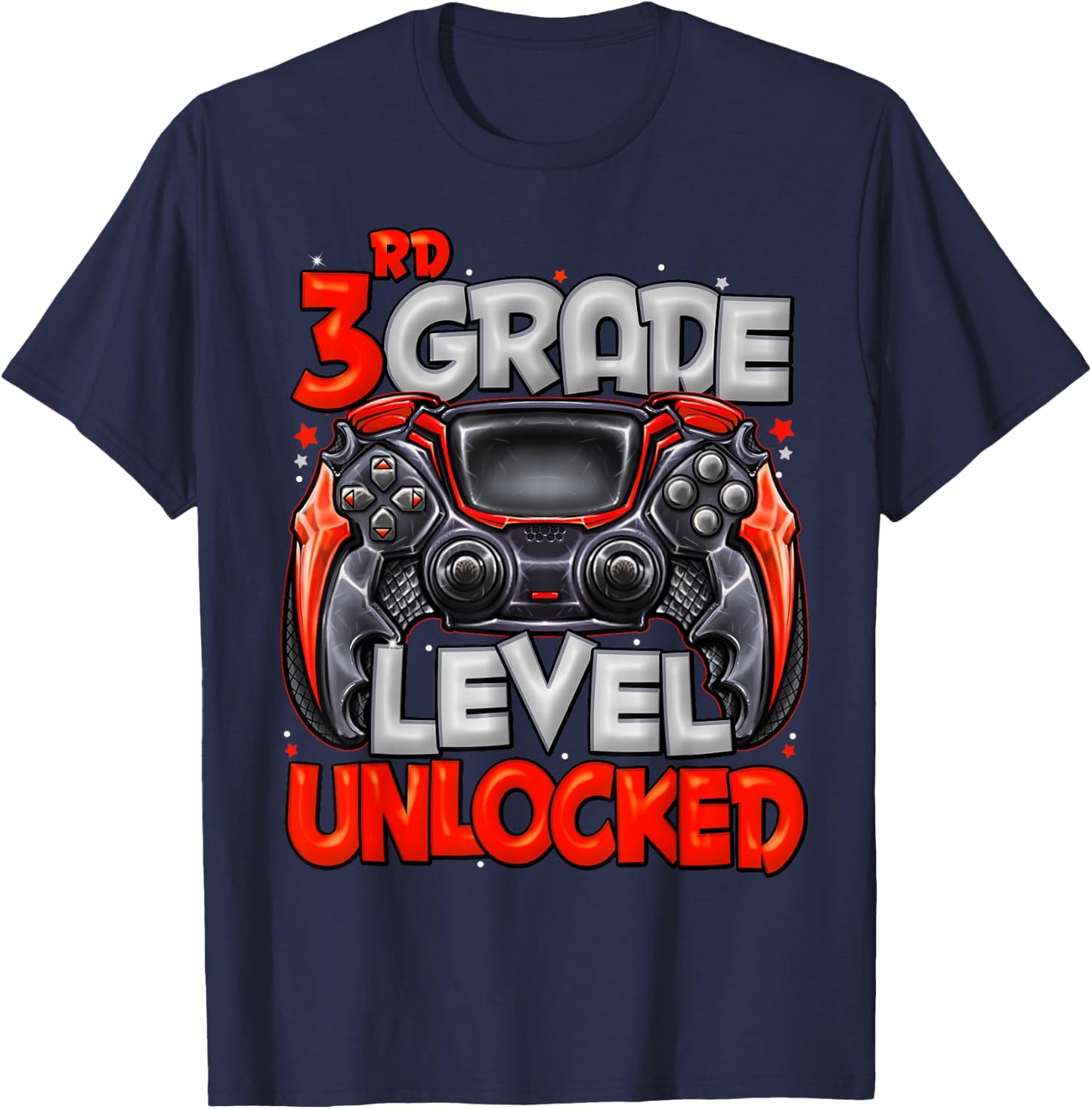 3rd Grade Level Unlocked Game On 3rd Grade Back To School T-Shirt - T-Shirt | Navy