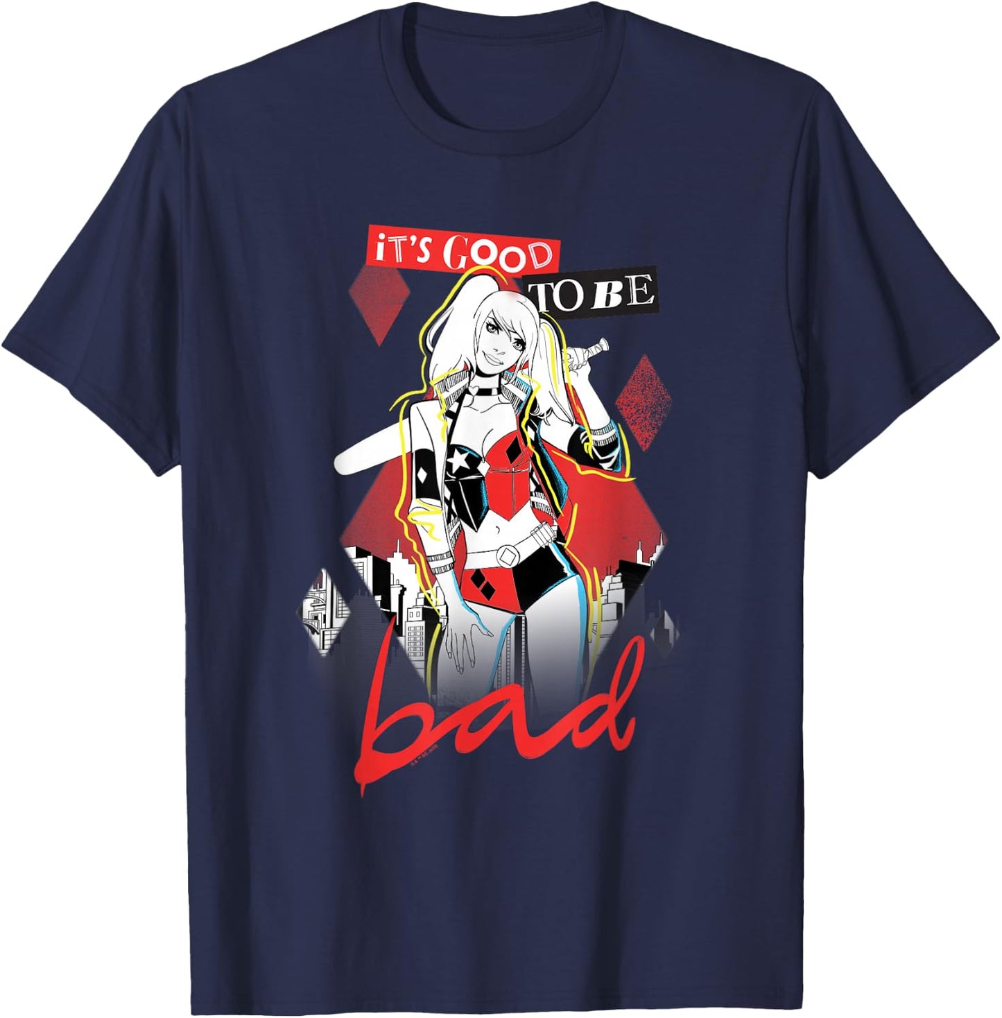 Harley Quinn Good to be Bad Black T-Shirt - T-Shirt | Navy
