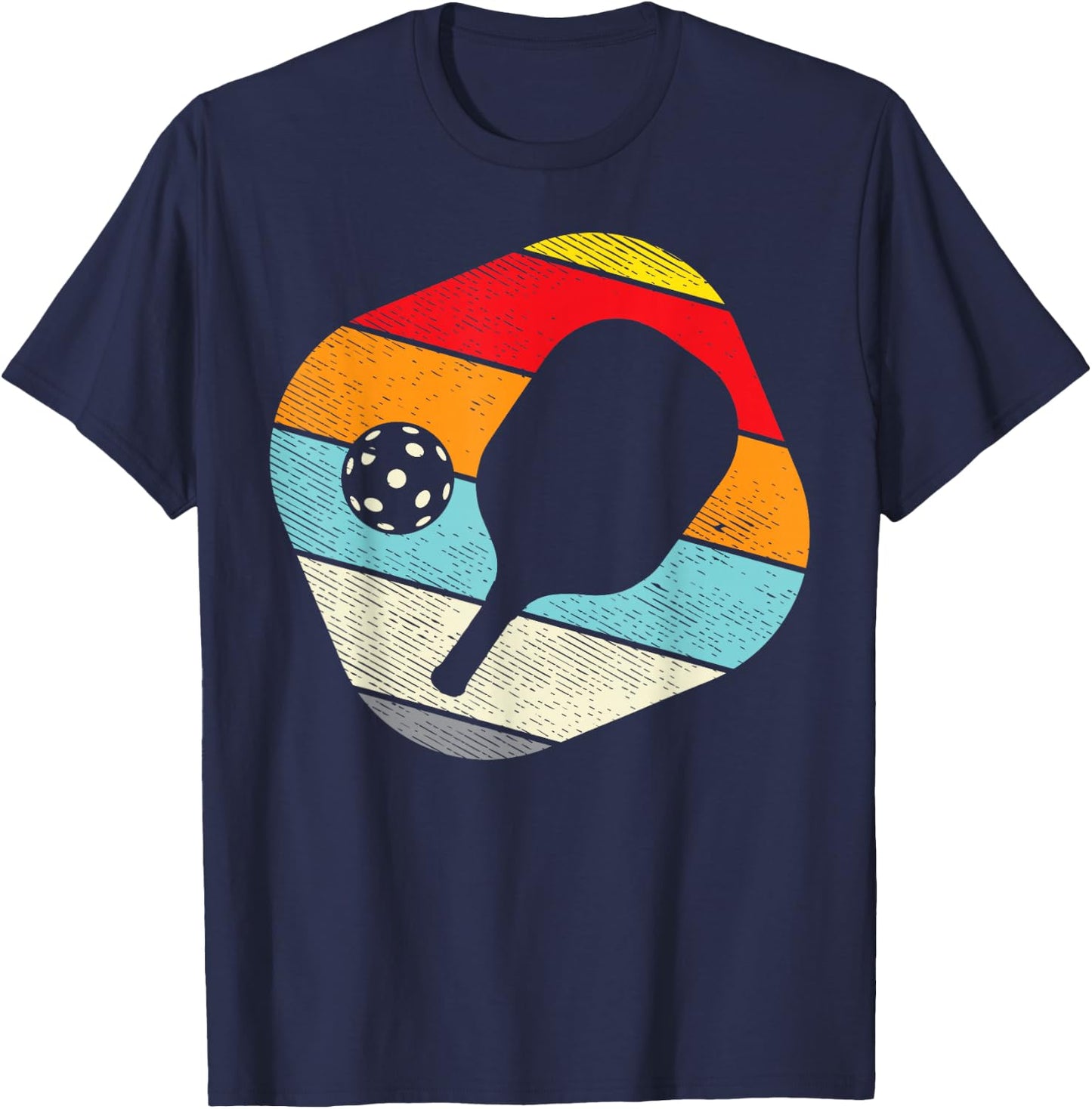 Pickleball Retro Pickle Ball Paddleball Sport Men Women Gift T-Shirt - T-Shirt | Navy