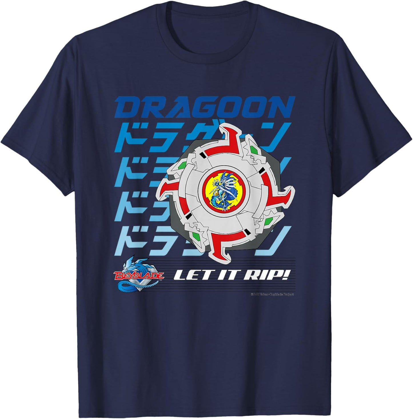 Beyblade Dragon Full Colour T-Shirt - T-Shirt | Navy