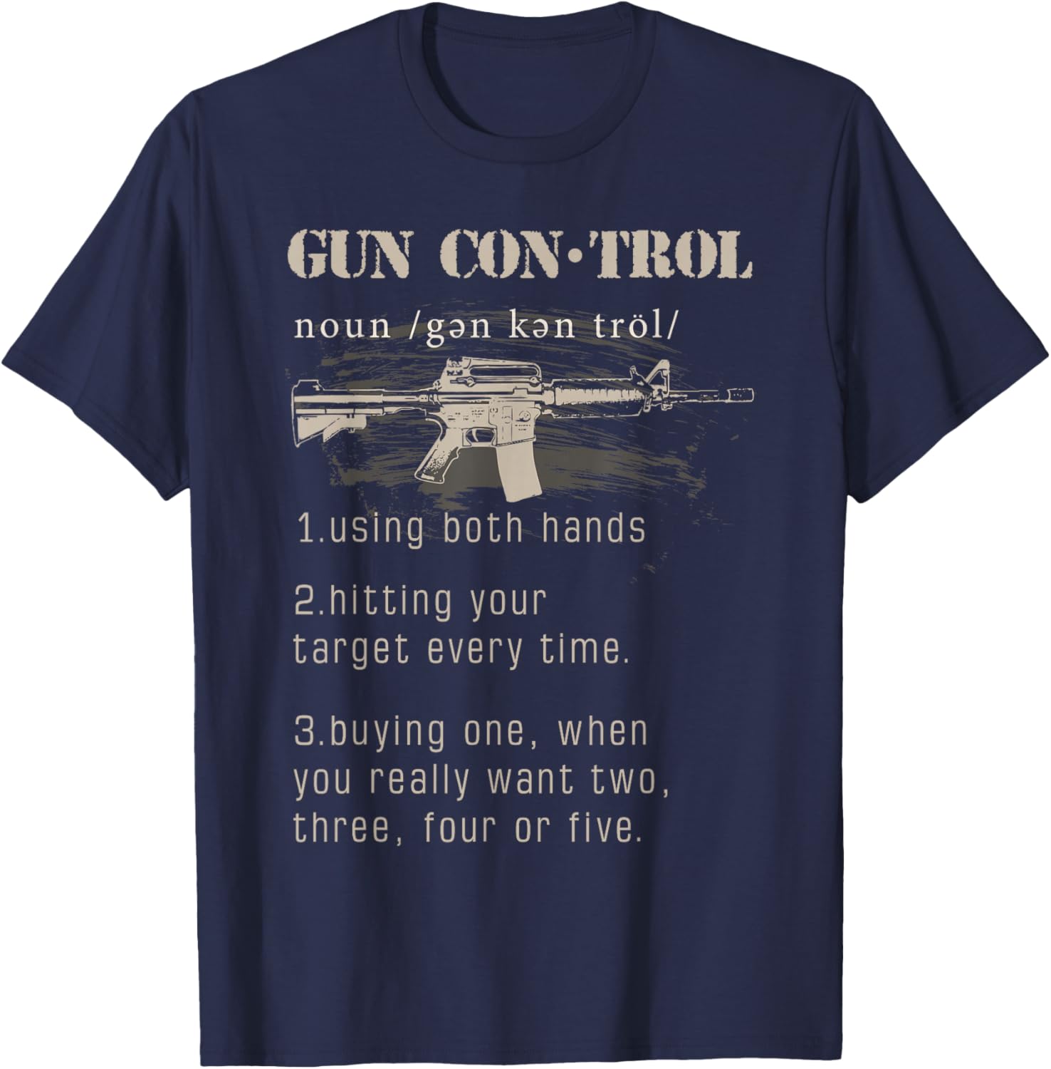 2nd Amendment Funny Gun Control Definition T-Shirt - T-Shirt | Navy