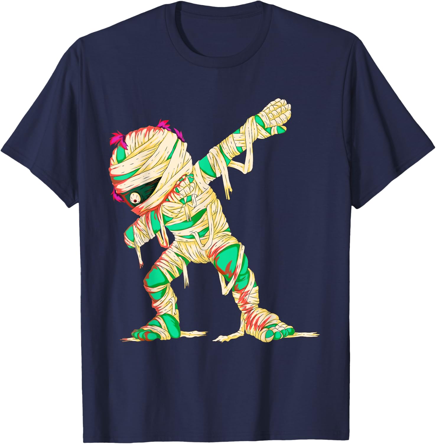 Funny Dabbing Mummy Scary Halloween Costume Spooky Halloween T-Shirt - T-Shirt | Navy
