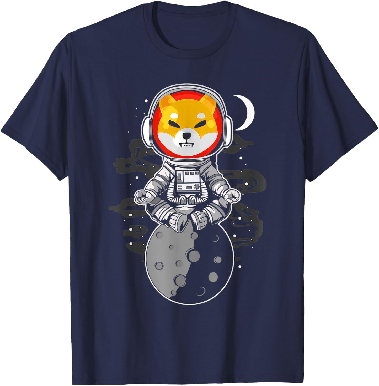 Crypto Token Coin Shiba Inu Spacesuit Moon Shib Army Holder T-Shirt - T-Shirt | Navy