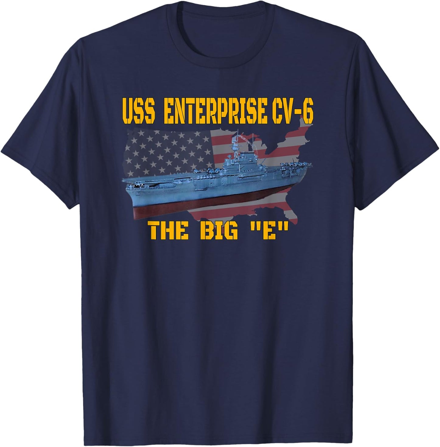 USS Enterprise CV-6 Aircraft Carrier Veterans Day Father Day T-Shirt - T-Shirt | Navy