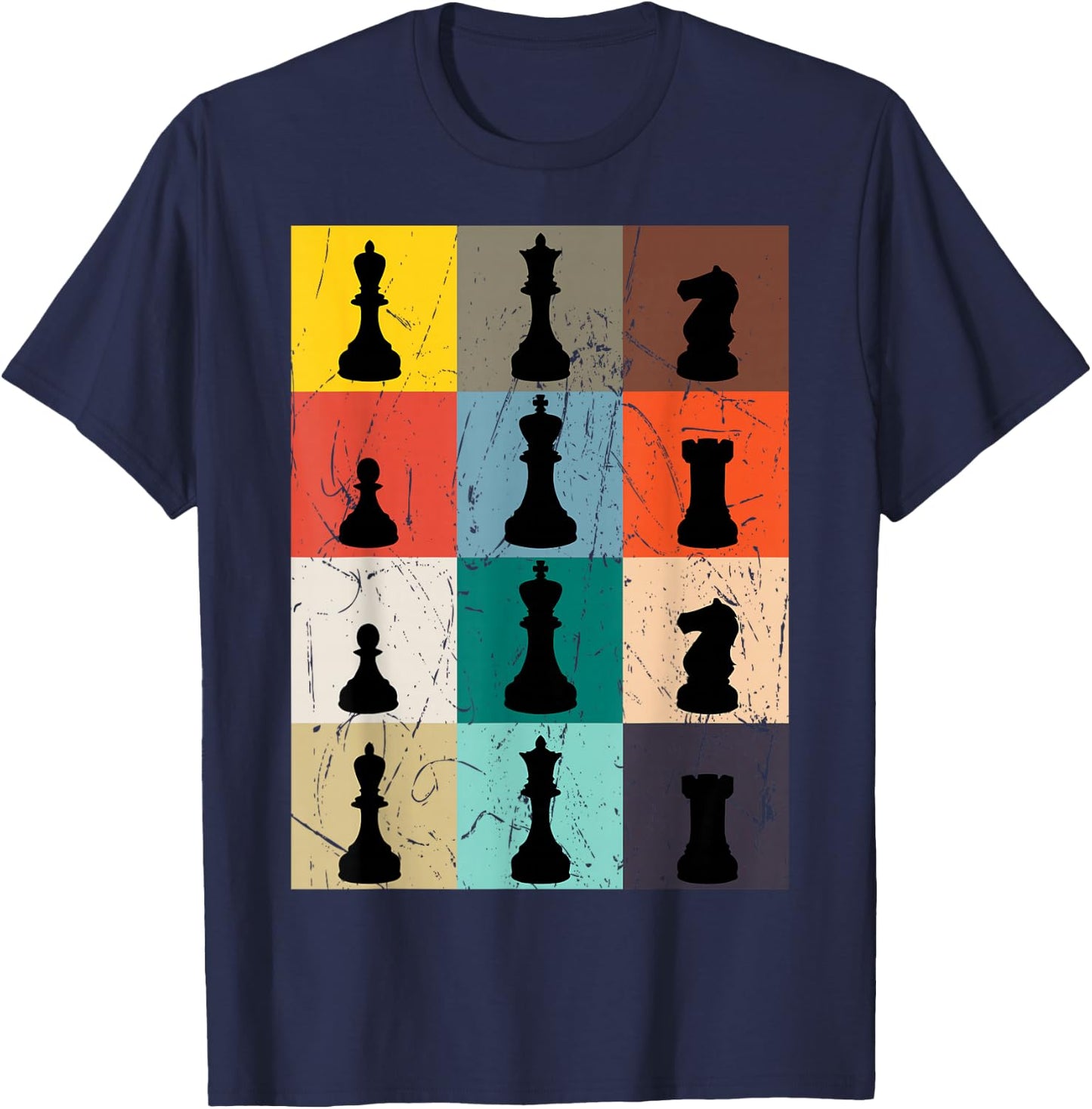 Chess Players Boardgame Pieces Checkmate T-Shirt - T-Shirt | Navy