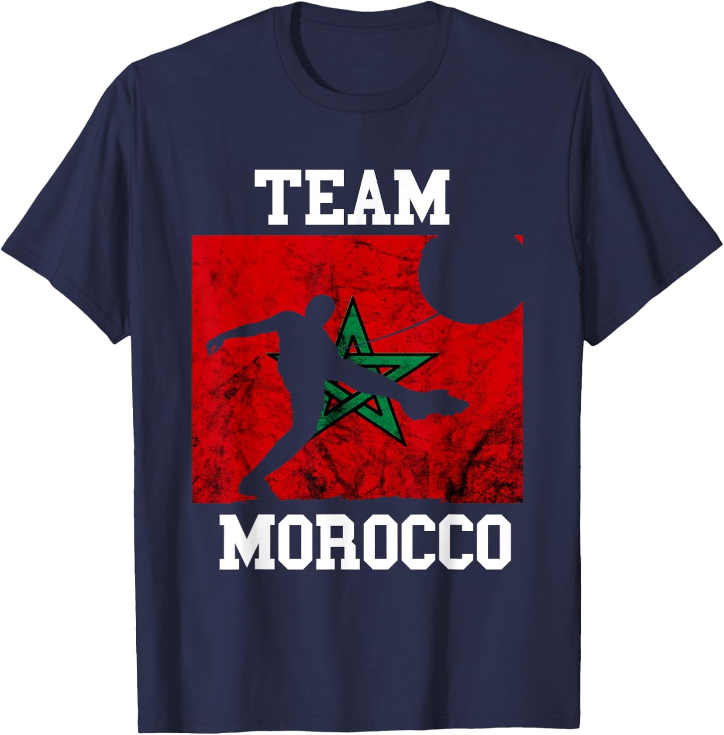 Morocco Moroccan Soccer Team Moroccan Pride Morocco Flag T-Shirt - T-Shirt | Navy