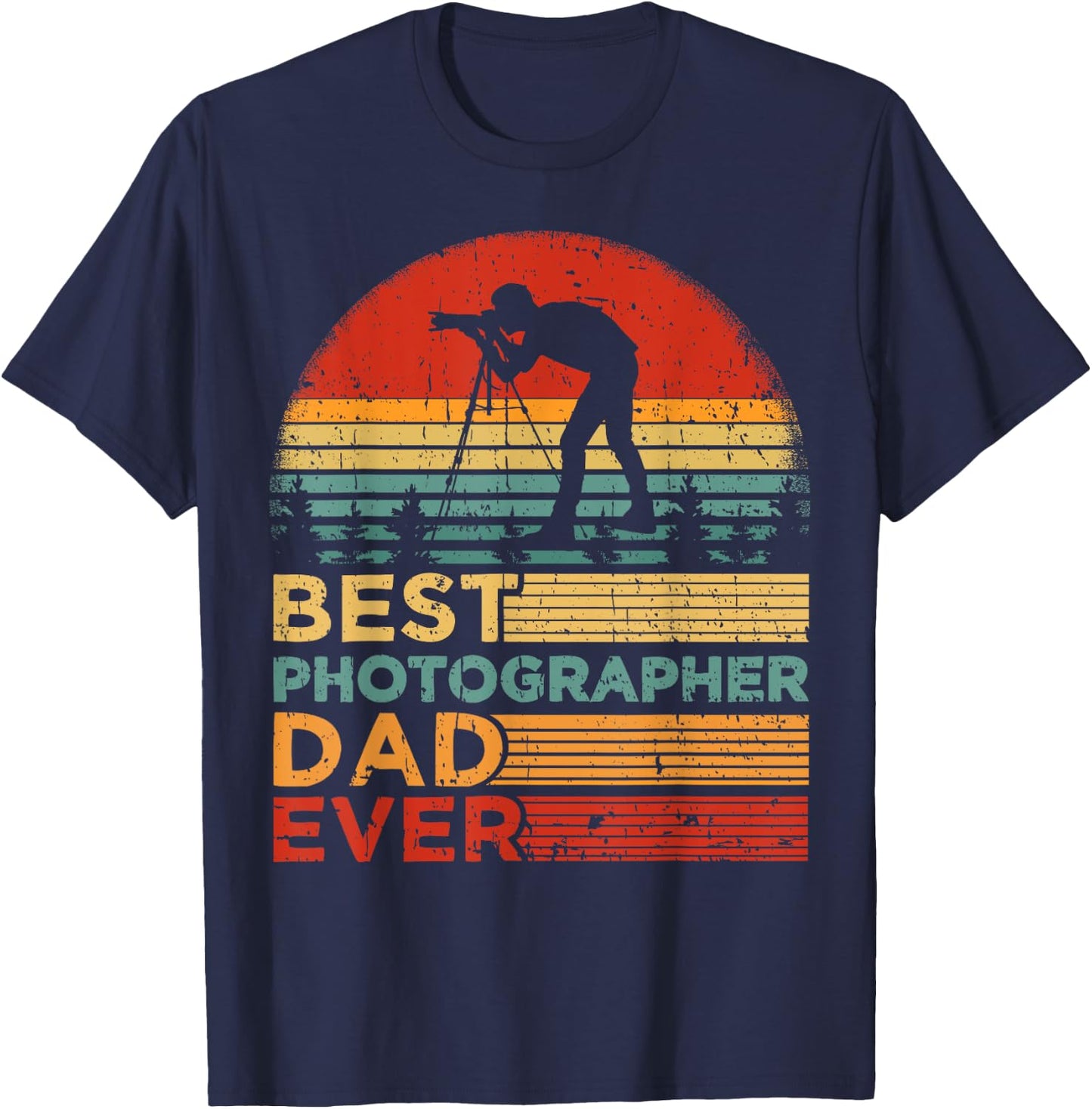 Best Photographer Dad Ever Vintage Photographer Father's Day T-Shirt - T-Shirt | Navy