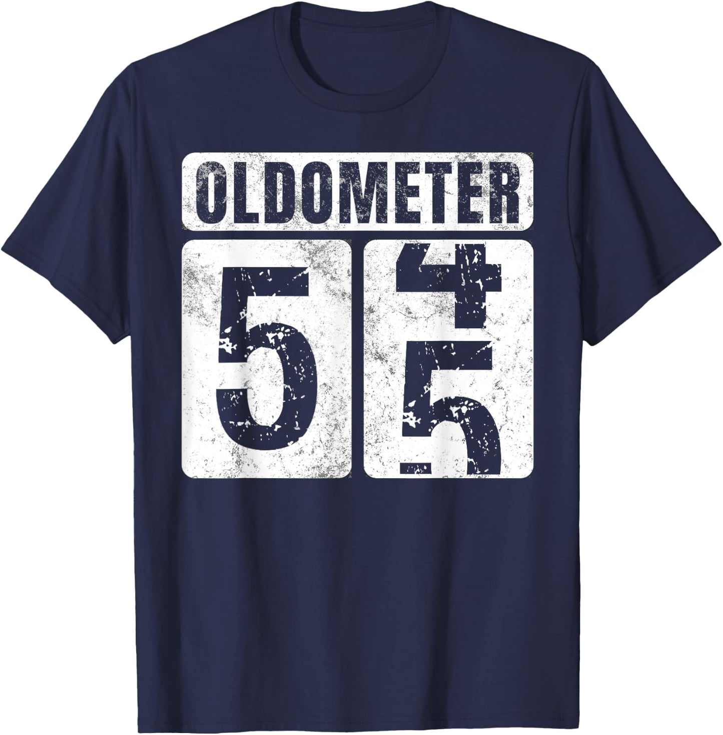 Oldometer 55 Shirt Vintage Funny 55th Birthday Gift T-Shirt - T-Shirt | Navy