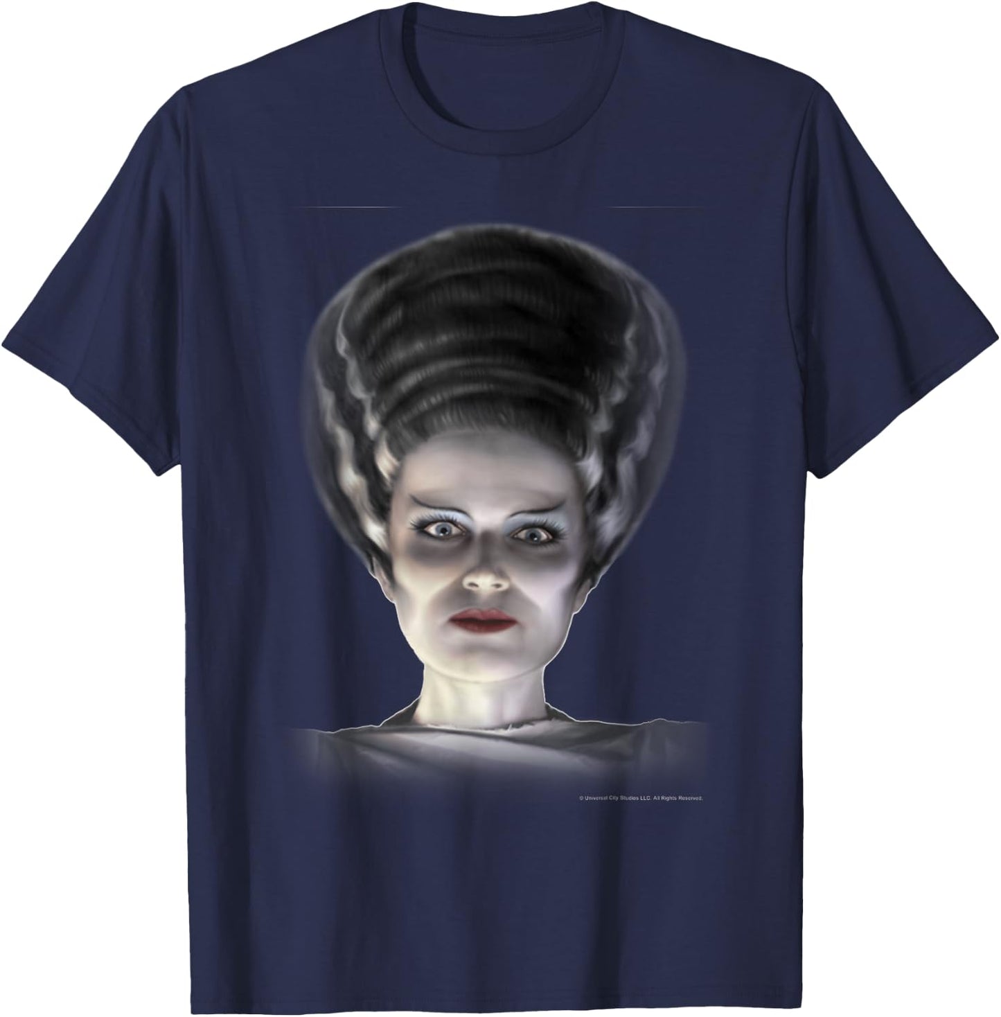 Universal Monsters Bride Of Frankenstein Big Face T-Shirt - T-Shirt | Navy
