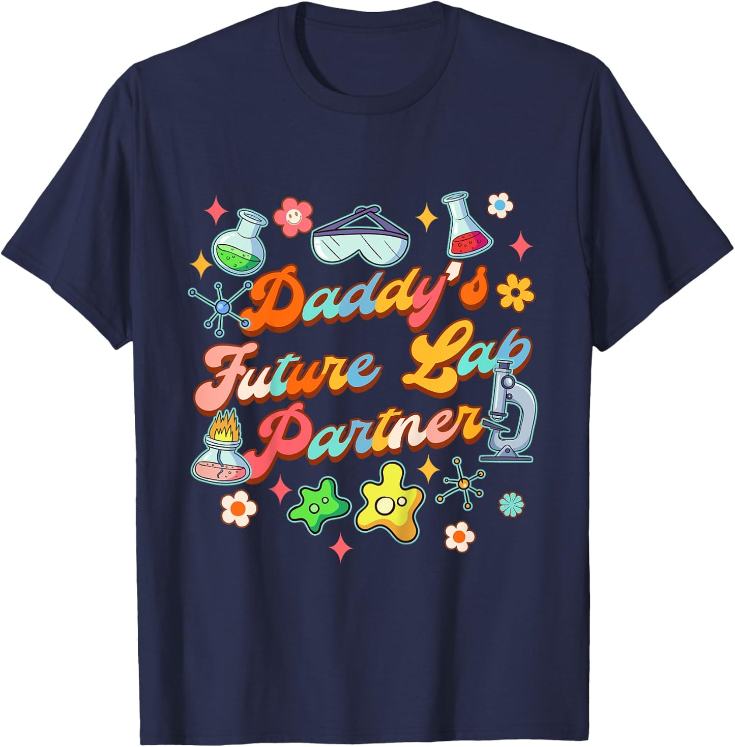 Kids Future Lab Tech Scientist Baby Daddy's Future Lab Partner T-Shirt - T-Shirt | Navy
