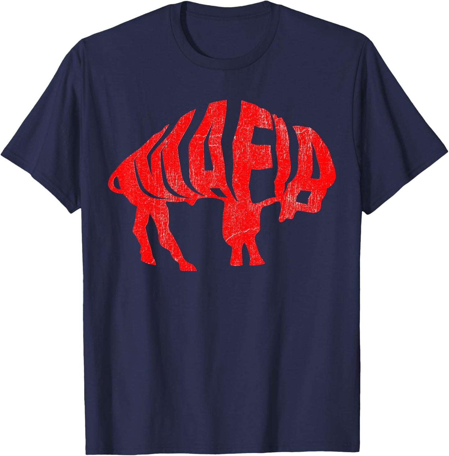 WNY Pride - Faded Red Buffalo T-Shirt - T-Shirt | Navy