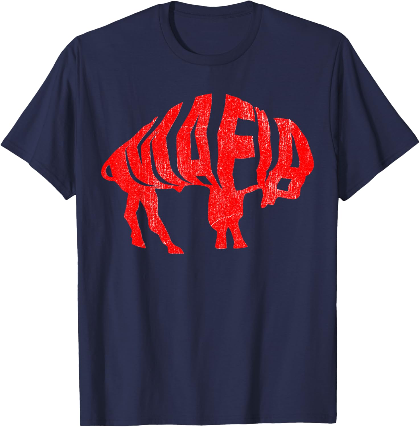 WNY Pride - Faded Red Buffalo T-Shirt - T-Shirt | Navy
