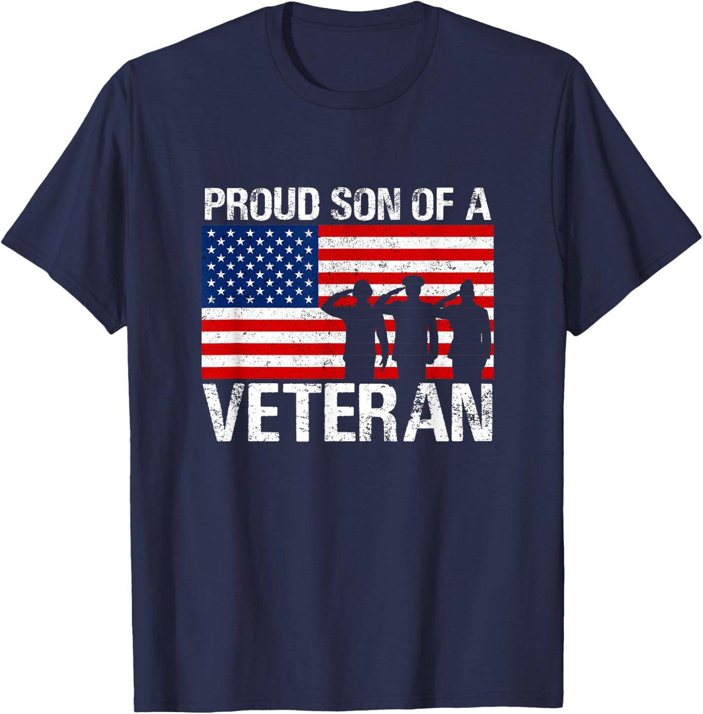 USA United States Military Family Proud Son of A Veteran T-Shirt - T-Shirt | Navy