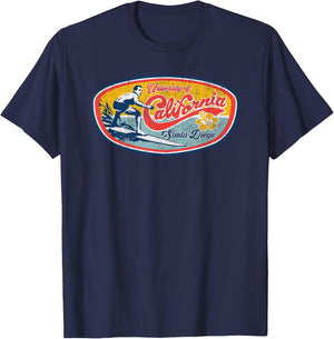 Vintage Retro Surf Style UCSD T-Shirt - T-Shirt | Navy