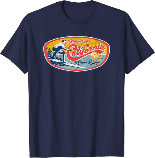 Vintage Retro Surf Style UCSD T-Shirt - T-Shirt | Navy