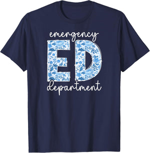 ED Emergency Department ER Emergency Room T-Shirt - T-Shirt | Navy