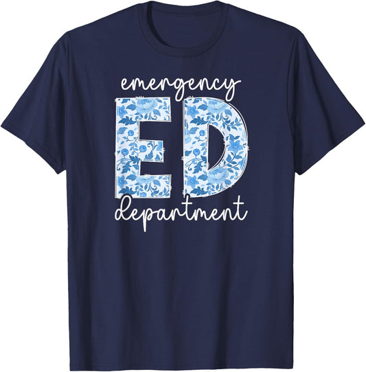 ED Emergency Department ER Emergency Room T-Shirt - T-Shirt | Navy